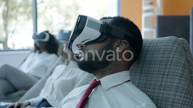 Focused Young Man in Vr Headset | Stock Footage - Envato elements смотреть онлайн