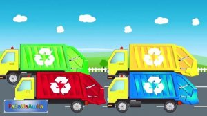 Мультики про машинки.  Мусоровоз и пожарная машина.