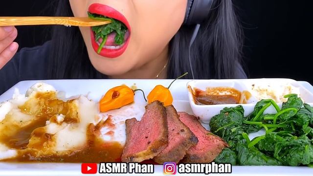 ASMR RIBEYE STEAK & HABANERO PEPPERS 먹방 MUKBANG Eating Sounds (NO TALKING) ASMR Phan смотреть онлайн