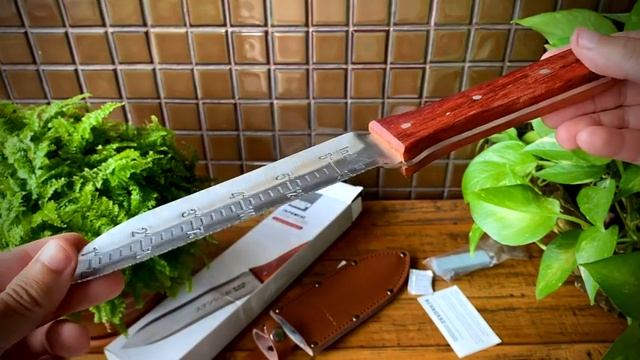 Садовый нож Hori Hori 18 см, японская нержавеющая сталь - прочный садовый инструмент для прополки смотреть онлайн