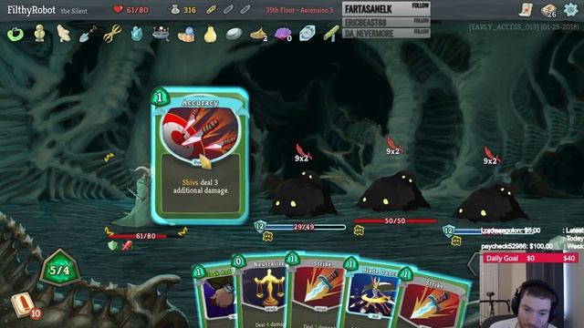 Filthy Tries: Slay the Spire (EA) Game 24 Ascension 5 Silent Part 4 смотреть онлайн
