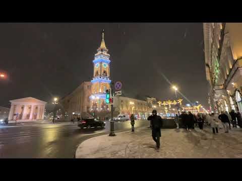 St. Petersburg Walk along Nevsky Prospekt to Pyshechnaya (December 29, 2023) смотреть онлайн
