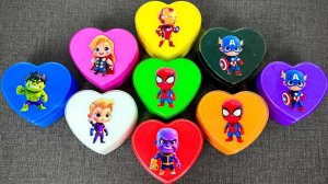 Игра со слизью "Милое сердце"! Найди Человека-паука, Железного человека или Халка!