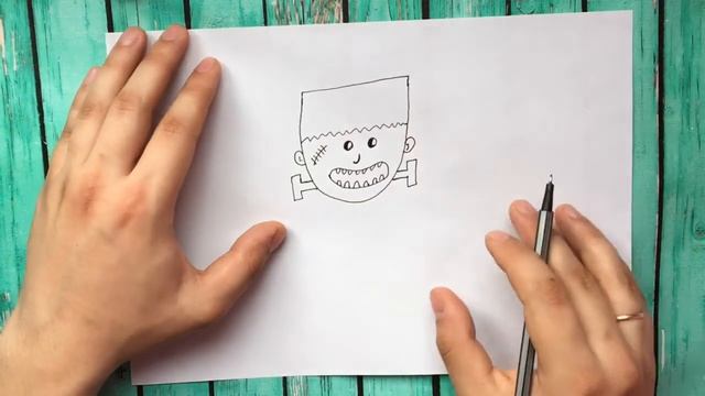 Как нарисовать прикольного Франкенштейна | How to draw a cool Frankenstein смотреть онлайн