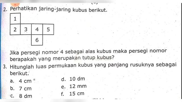 matematika kelas 5 jaring-jaring kubus contoh soal dan soal смотреть онлайн