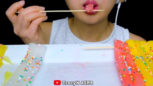 ASMR FROZEN JELLY NOODLES | EATING SOUNDS NO TALKING  | TracyN ASMR
