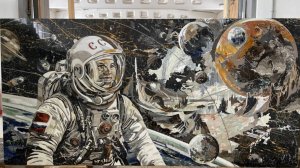 Картина «Космос» в технике Флорентийская мозаика от Мастерской эксклюзивных технологий КАМ .