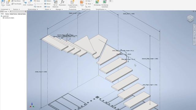 Autodesk Inventor 2020. Stairs etc. Winder treads #28. With link to incomplete model смотреть онлайн