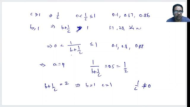 🌸Find Positive Integers A,b,c Where 𝒂+(𝟏/(𝒃+𝟏/𝒄))=𝟗.𝟓, Math Problems, Tricks For Competitive Exams