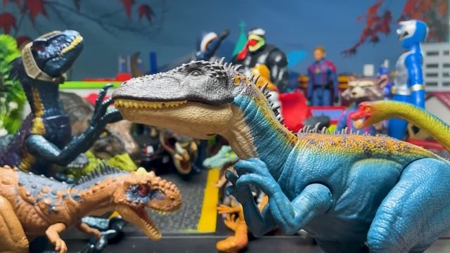 Amazing Jurassic World: BIG T-Rex, Triceratops, Bistahieversor, Rajasaurus, Carcharodontosaurus ! смотреть онлайн