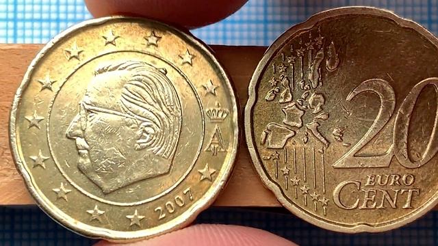20 euro cent 2004, 2007, 2011 Belgium defect coin смотреть онлайн