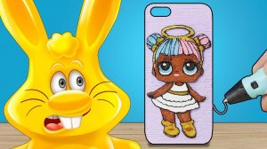 Как сделать чехол для телефона с куклой LOL Сахарок. 3Д ручка и желейный заяц Харитон DIY