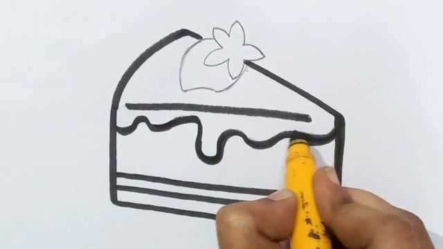how to draw a cake with strawberry step by step/how to draw a strawberry cake смотреть онлайн