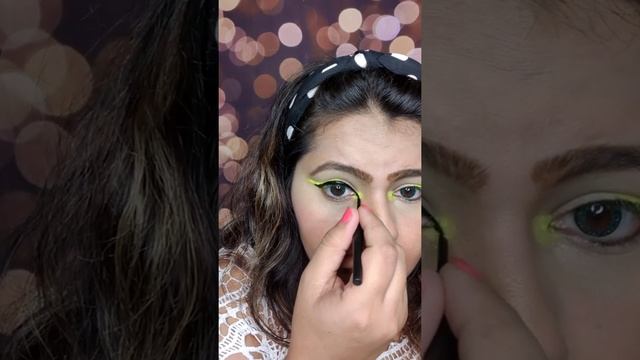 Easy neon eye shadow tutorial for beginners | #grwm | #makeuptutorial | #tutorial | #neonmakeup | смотреть онлайн