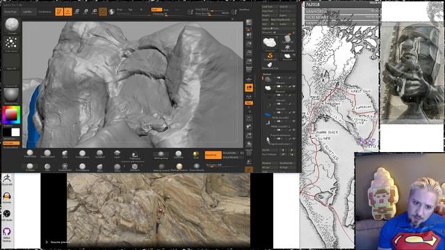 Twitchstream Zbrush Terrain Sculpting Rocks and Cliffs (Discoria) смотреть онлайн