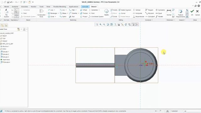 valve assembly | part 4 | valve handle & nut | creo 3.0 смотреть онлайн