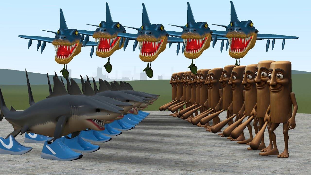 TUNG TUNG TUNG SAHUR ARMY VS TRALALERO TRALALA ARMY VS BOMBARDINO CORCODILO ARMY В ГАРРИС МОДЕ смотреть онлайн