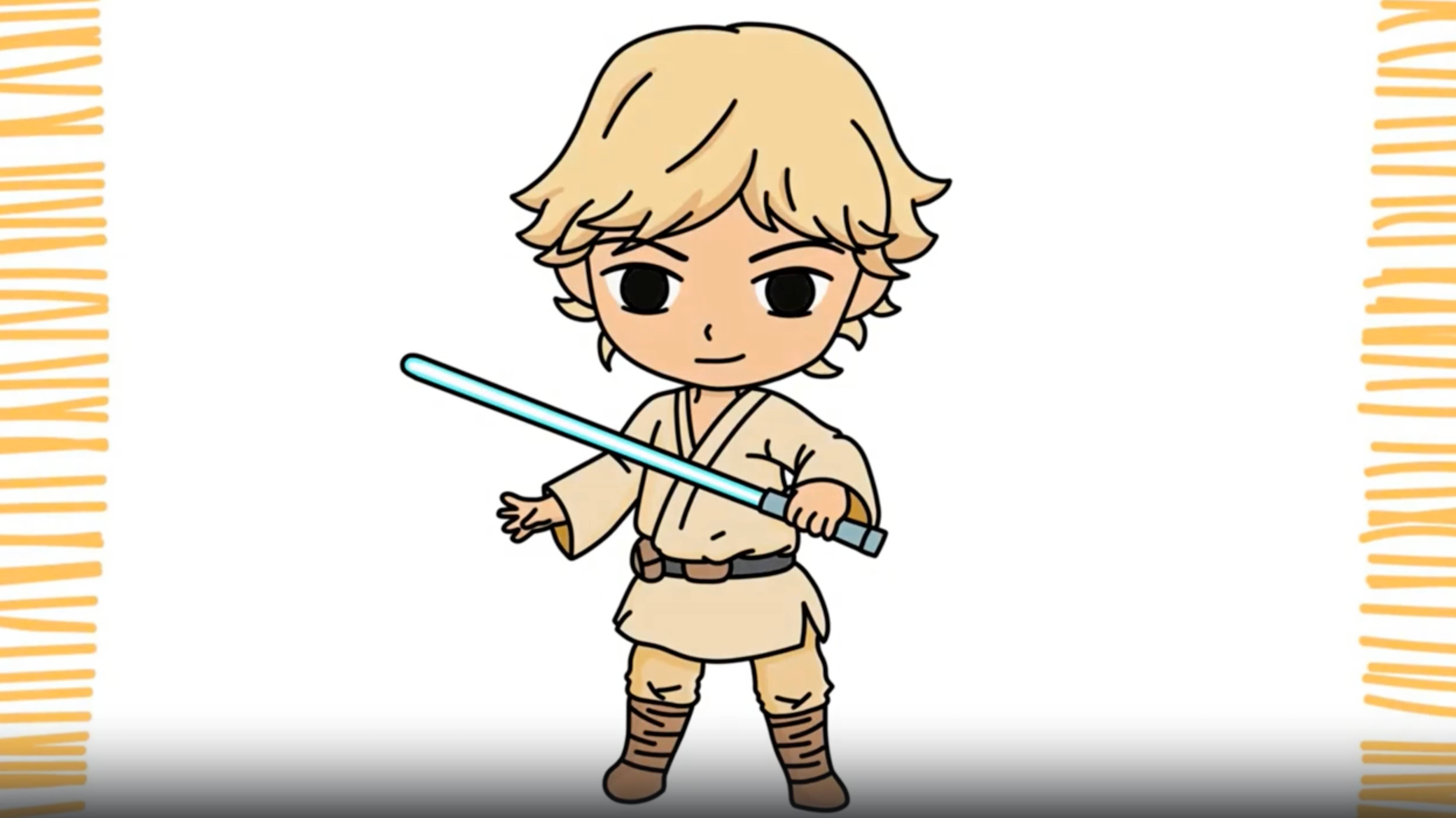 Как нарисовать мальчика ЛЮКА СКАЙУОКЕРА смотреть онлайн