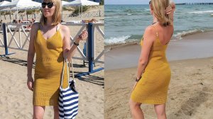 Женское пляжное платье/сарафан крючком. Women's beach dress crochet.