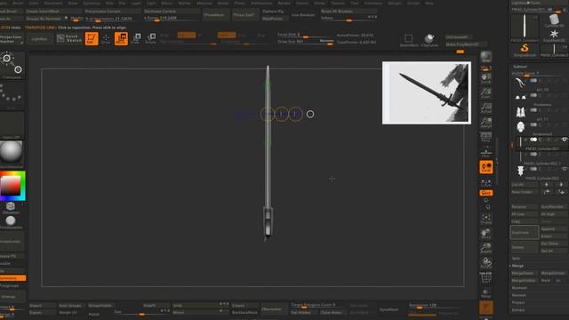 Sculpting a fantasy sword in ZBrush. смотреть онлайн