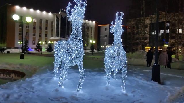 новогоднее украшение города Нефтеюганска смотреть онлайн