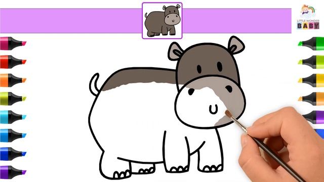 Begemotni qanday chizish mumkin/how to draw hippo/как нарисовать бегемота/كيفية رسم فرس النهر смотреть онлайн