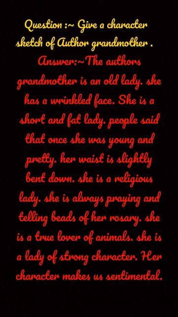 give a character sketch of author grandmother? in poetry of a lady смотреть онлайн