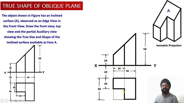 Engineering Graphics Lecture 010E Auxiliary Planes V (True Size and Form of Oblique Surface/plane) смотреть онлайн