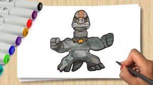 Рисуем Гуджитсу Браксор Дино Пауэр _ Heroes of Goo Jit Zu _ Учимся рисовать