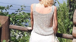 Ажурный узор для крапивной майки._МК