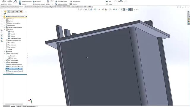 Chateau fait en tôlerie avec tenons-mortaises, Solidworks смотреть онлайн