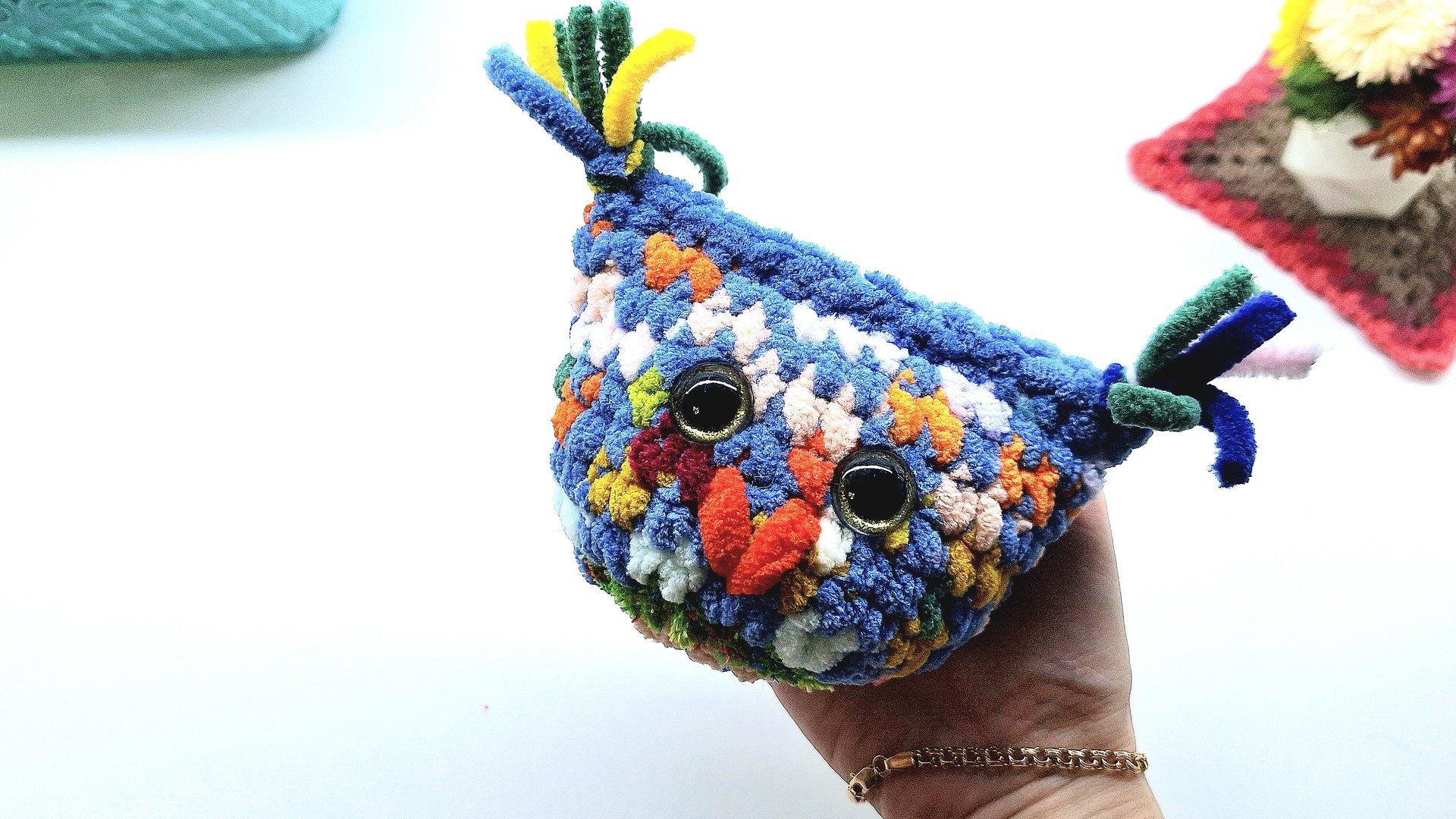 Вяжем из остатков// Совушка крючком// Видео одного процесса// Вяжем из Ализе Веллуто смотреть онлайн