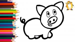 Мультик - раскраска для детей ХРЮШКА. Учимся как рисовать СВИНКУ // ОБУЧАШКА ТВ