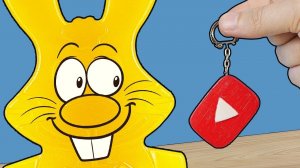 КНОПКА  YOUTUBE ДЛЯ ЖЕЛЕЙНОГО ЗАЙЦА ХАРИТОНА И ВАННА С ШАРИКАМИ ОРБИЗ