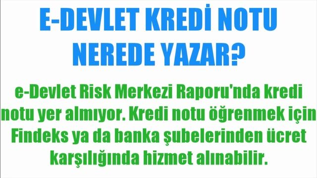 E-Devlet Kredi Notu Nerede Yazar? смотреть онлайн