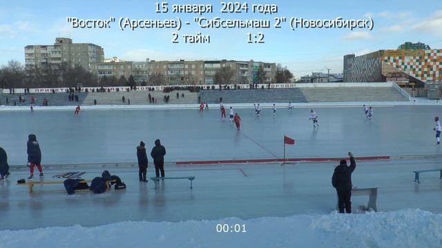 ХОККЕЙ С МЯЧОМ "ВОСТОК" Арсеньев - "СИБСЕЛЬМАШ-2" Новосибирск 15 января 2024 смотреть онлайн