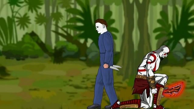 God of War Kratos vs Jason Voorhees, Michael Myers, Leatherface, Freddy Krueger, Chucky, Nemesis. смотреть онлайн