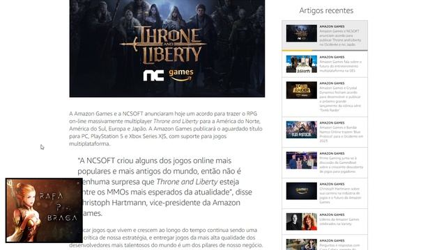 Throne And Liberty - NCSOFT Faz Parceria com AMAZON GAMES para Publicar TL no Ocidente смотреть онлайн