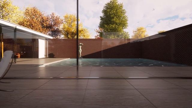 Mies van der Rohe - Casa con tres patios / House with three courts - Render Twinmotion смотреть онлайн