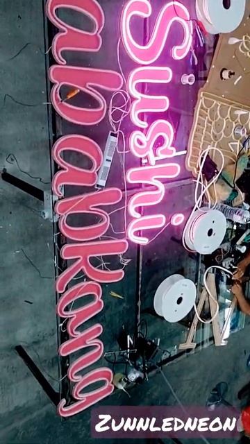 neon sign 3d neon waterproof finishing double line font pink led pink acrylic Malaysia 01131467898 смотреть онлайн