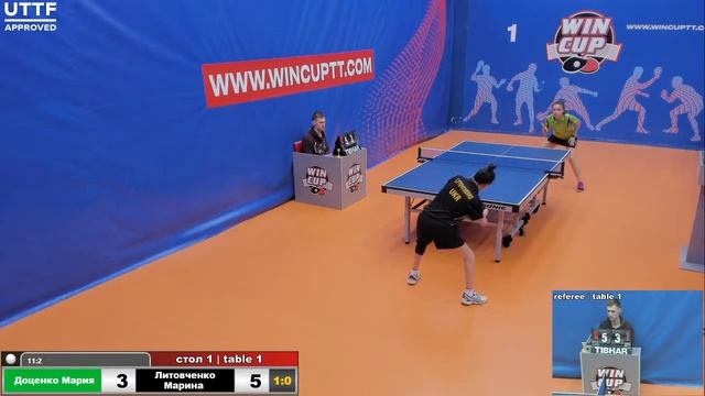 Доценко Мария 3-0 Литовченко Марина Турнир Восток 4 WIN CUP 01.02.21 Прямая трансляция Зал 1 смотреть онлайн