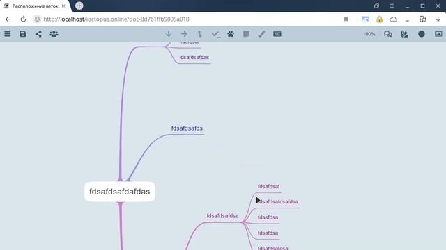 Позиции веток в ментальных картах IOctopus