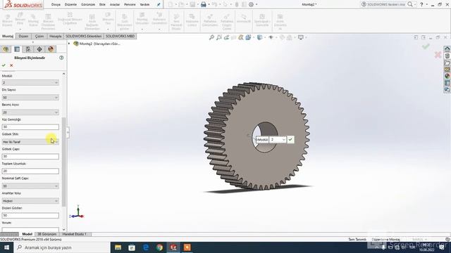 Solidworks toolbox düz dişli seçimi смотреть онлайн