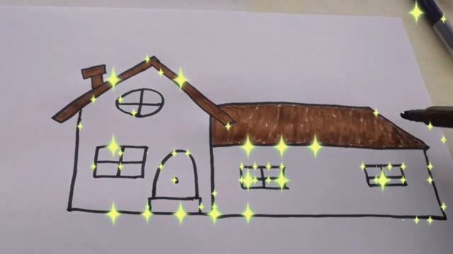 Drawing a Picture of a House with kids song / ارسم صورة لمنزل / нарисуй домик / үйдің суретін салу смотреть онлайн