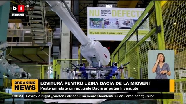 LOVITURĂ PENTRU UZINA DACIA DE LA MIOVENI_Știri B1_27 mai 2022 смотреть онлайн