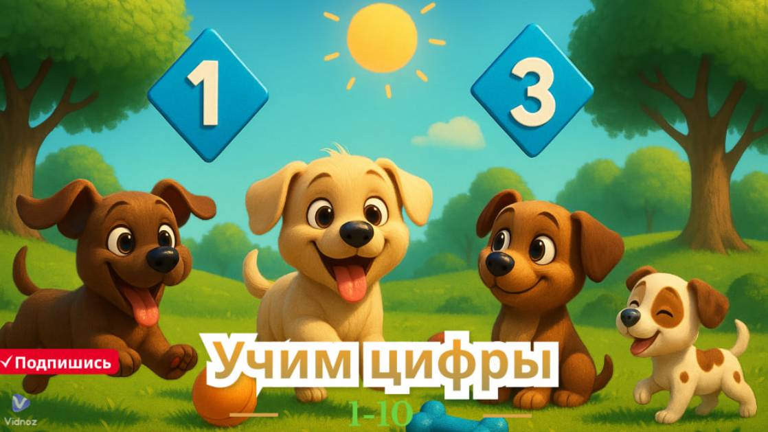 "Веселое счёт для детей 🐶 | Парк щенков 🌟 | Считаем от 1 до 10 🔢" смотреть онлайн