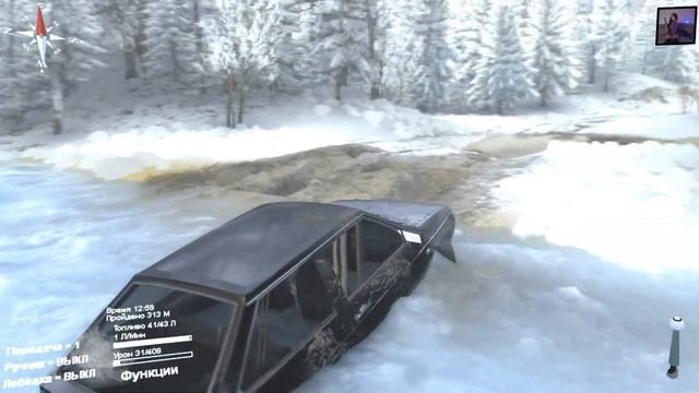 Spintires .03.03.16. ВАЗ 2108 . Пацанчик в поисках ёлки .