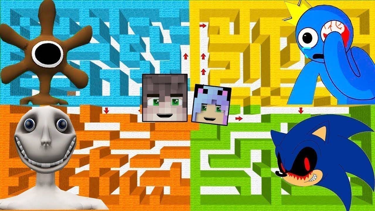 СОНИК ЧЕЛОВЕК ЗА ОКНОМ В МАЙНКРАФТ ПОЧЕМУ ЭТО ЛУЧШИЙ ЛАБИРИНТ ДЛЯ РАДУЖНЫХ ДРУЗЕЙ смотреть онлайн