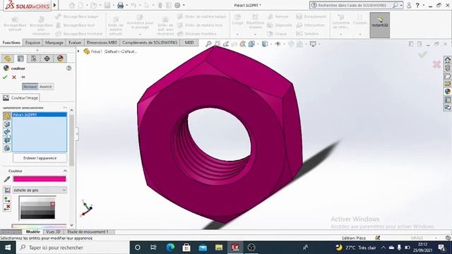 Solidworks comment change la couleur de votre pièce sur solidwork// how to change color solidworks смотреть онлайн