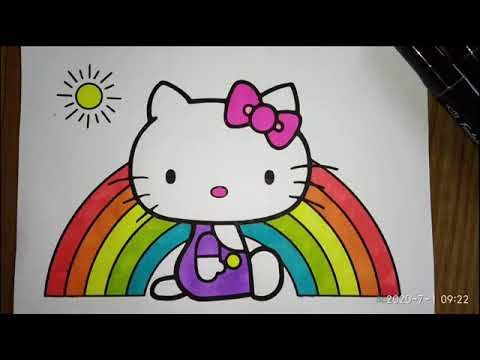 РАСКРАСКА ДЛЯ ДЕТЕЙ. РАСКРАШИВАЕМ ХЕЛЛО КИТТИ. смотреть онлайн